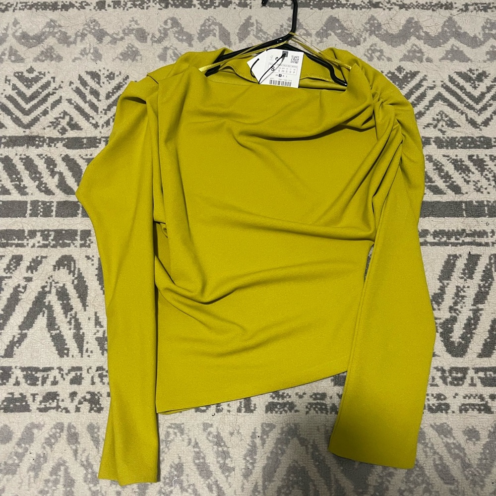 Off the shoulder yellow top